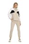 Women's Two-Thread Zipper Collar Elasticized Cuff Long Sleeve Stone Tracksuit Set - 7774 - 4