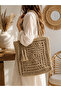 Designed Hand-Knitted Large Size Paper Rope Bag - 4