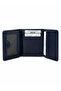 Genuine Leather Vertical Magnet Unisex Navy Blue Wallet with Gift Box Mcz3018 - 3