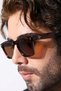 Men's polarized square brown sunglasses 23037 c3 p e - 5