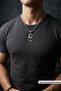 Handcrafted Stainless Steel Chain Men's Necklace with Bat Figure - 2