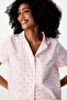 Women's White Short Sleeve Cotton Pyjama Set with Shorts - 3