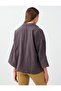 Bitter Brown Shirt Collar Three Quarter Sleeve Modal Blouse - 5