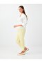 Light Yellow Linen Blend Woven Trousers with Detailed Cuffs - 2