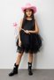 Girl's Ballerina Dress with Black Tulle Skirt - Carmen