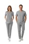 Neutral Gray Dr. Greys Doctor Nurse Medical Scrubs Set Luxury Lycra Fabric