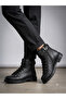 Genuine Leather Black Orthopedic Lace-Up Zippered Children's Boots - 5