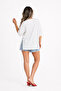 White Oversize Double Sleeve Long T-Shirt with Side Slits |   Cotton Basic Crew Neck Single Jersey Fabric Casual Comfortable T-Shirt |   Standard Size All Season - 4