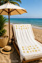 Cotton Muslin Peshtamal Beach Towel with Patterned Tassels, Lightweight and Quick-Drying Peshtamal