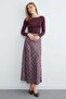 Plaid Patterned Maxi Length Satin Skirt - 3