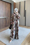 Floral Patterned Linen Dress - Summer Loose-Fit Maxi Dress - 5
