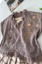 My Little Girl's Embroidered Lace Detailed Plaid Skirt 3-Piece Set for Girls - Mink - 2