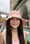 Women's Pink Straw Rope Hand-Knitted Bucket Hat |   Beach Trend Design - 6