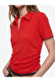 Modal Fabric Buttoned Short Sleeve Draped Polo Collar T-Shirt - 4