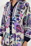Women's Patterned Hijab Dress Navy Blue Purple 1010 - 4