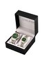 Dial Green Strap Gold Silver Color Gift Packaged Lover Couple Wristwatch - 6
