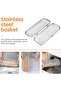 Dishwasher Basket,Stainless Steel Silverware Utensil Holder,Rectangular Mesh Drain,for Small Items - 6