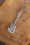 Unisex Silver Color Guitar Necklace