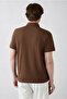 Non-Curling Polo Collar Slim Fit Slim-Fit Cotton T-Shirt with Ribbed Detail - 5