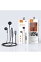Type-C Semi-In-Ear Wired Earphones with Mic - Black - 8