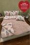Double Welsoft Fleece Puffy Sleep Set (FITTED SHEET) Powder Pink Feather