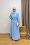 Women's Shawl Collar Detail Long Summer Dress - 2