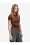 Modal Fabric Buttoned Short Sleeve Draped Polo Collar T-Shirt - 2