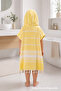 Cotton Children's Bathrobe Poncho Peshtemal 100% Cotton Beach Towel Yellow - 3