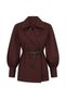 Burgundy Double-Breasted Collared Belted Shirt - 2