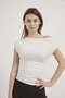 Shoulder Ruched Open Collar Blouse