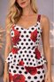 Women's Polka Dot Detailed Strappy Blouse and Skirt Set - 3