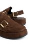 Women's Brown Suede Slippers & Sandals with Removable Ankle Buckle Detail - 5