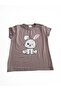 Girl's Summer Rabbit Printed Mink Color Short Sleeve Cotton Pajama Set - 5