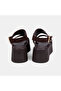 Women's Bitter Brown Gold Buckle Wedge Heeled Suede Sandals - 5
