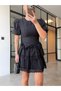 Layered Lace Detail Shorts Skirt Black - 3