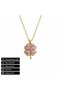 Pink Stone Clover Necklace Stainless Steel Women's Gift Stylish Design