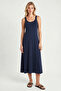 Strappy Summer Midi Modal Dress Lnt0034 Dark Blue