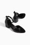 Liora Duo Black Genuine Leather & Suede Women's Short Heeled Shoes 34-43 Size Ankle Strap Comfortable - 6