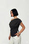 Women's Black-White Polka Dot Low Sleeve Blouse - 2