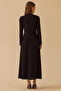 Women's Bow Detailed Long Dress 1041 Black - 5
