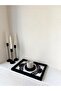 Handmade Lace Wooden Tray & Presentation Plate & Decorative Board 34X24 cm – Black and White Stylish Design