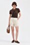 Women's Lace Detailed Lined Woven Fabric Design Shorts - 3