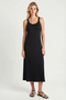 Strappy Summer Midi Modal Dress Lnt0034 Black - 2