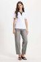 Women's Slim Fit Short Sleeve Ribbed Look White Polo Neck T-Shirt - 3