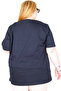 تي شيرت نسائي مقاس كبير من Mode XL Real Large Size Bıs Basic U25162 باللون الأزرق الداكن - 5