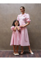 Powder Pink Polka Dot Collared Mother-Daughter Dress Combination (Sold as a Single Item) - 5