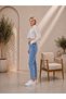 Women's High Waist Mom Boyfriend Jeans with Stitching Detail and Full Lycra - 3
