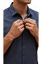 Short Sleeve Snap Fastener Free Collar Men's Linen Shirt - 6