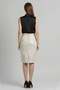 Beige Women's Pencil Genuine Leather Skirt - 6
