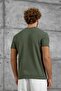 Men's T-Shirt Waffle Fabric Khaki Regular Fit Crew Neck Cotton - 4